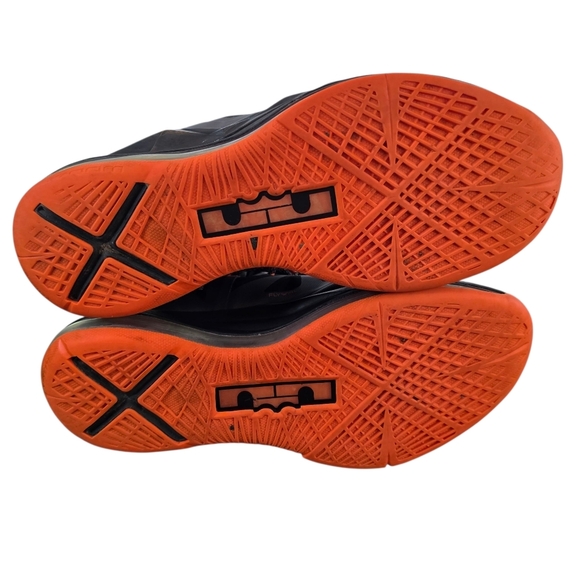 Nike LeBron X Lava 2012 541100-002 Basketball Shoes Grey/Orange Mens Size 10.5 - Picture 6 of 12